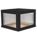 Avenue Outdoor Pillar Light - Black / Clear