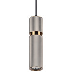 Cicada High Band Pendant - Light Grey / Brass