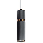 Cicada High Band Pendant - Dark Grey / Aged Brass