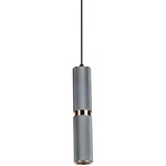 Cicada Band Pendant - Light Grey / Brass