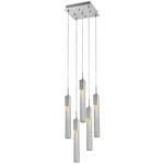 Boa 5LT Square Multi Light Pendant - Polished Chrome / Clear