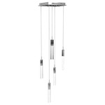 Glacier 5LT Multi Light Pendant - Polished Chrome / Clear Bubble