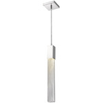 Boa Square Pendant - Polished Chrome / Clear