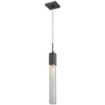 Boa Square Pendant - Dark Bronze / Clear