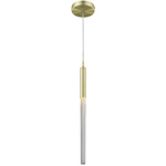 Boa Round Pendant - Brushed Brass / Clear