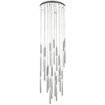 Boa Round Multi Light Pendant - Polished Nickel / Clear