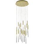 Main St Multi Light Pendant - Brushed Brass / Frost