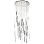 Boa Round Multi Light Pendant - Polished Nickel / Clear