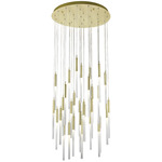 Main St Multi Light Pendant - Brushed Brass / Frost