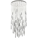 Boa Round Multi Light Pendant - Polished Nickel / Clear