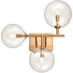 Delilah Wall Sconce - Aged Brass / Clear