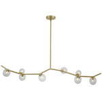 Hampton Linear Chandelier - Brushed Brass / Clear