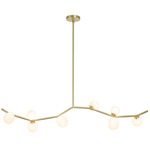 Hampton Linear Chandelier - Brushed Brass / White