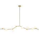 Hampton Linear Chandelier - Brushed Brass / White