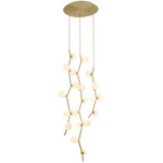 Hampton Chandelier - Brushed Brass / White