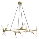 Manhattan Ave Linear Chandelier - Brushed Brass / Frosted