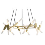 Manhattan Ave Chandelier - Brushed Brass / Frosted