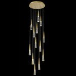 Encino Multi Light Pendant - Brushed Brass / Clear