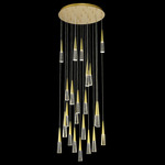 Encino Multi Light Pendant - Brushed Brass / Clear
