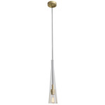 Abbey Park Pendant - Brushed Brass / Clear