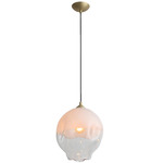 Sonoma Pendant - Brushed Brass / White