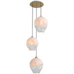 Sonoma Multi Light Pendant - Brushed Brass / White