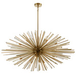 Palisades Round Chandelier - Antique Brass / Champagne