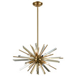 Palisades Round Chandelier - Antique Brass / Champagne