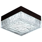 Cermack Crackle Flush Ceiling Light - Matte Black / Crackle