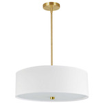 Everly Pendant - Aged Brass / White