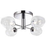 Abii Semi-Flush Mount - Polished Chrome / Clear / Clear