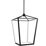 Cage Chandelier - Matte Black / White