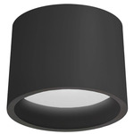 Echo Ceiling Flush Mount - Matte Black / Frosted