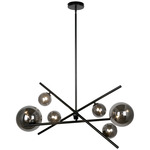 Pamela Horizontal Pendant - Matte Black / Smoke