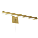 Leonardo Hardwire or Plug-In Picture Light - Aged Brass / Frosted