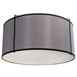 Trapezoid Drum Flush Mount - Gray / Gray / Black