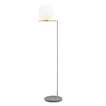 IC In & Out Floor Lamp - Brushed Brass / Opal