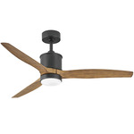 Hover Outdoor Smart Ceiling Fan with Light - Matte Black / Koa