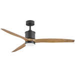 Hover Outdoor Smart Ceiling Fan with Light - Matte Black / Koa