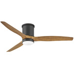 Hover Outdoor Flush Smart Ceiling Fan with Light - Matte Black / Koa