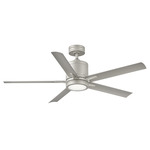 Vail Outdoor Smart Ceiling Fan with Light - Brushed Nickel / Silver