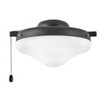 Fan Heirloom Light Kit - Matte Black / Etched Opal