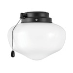 Fan Schoolhouse Light Kit - Matte Black / Etched Opal