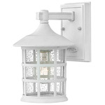 Freeport 120V Composite Outdoor Wall Sconce - Textured White / Clear Seedy