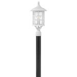 Freeport 120V Composite Outdoor Post / Pier Mount Lantern - Textured White / Clear Seedy
