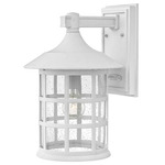 Freeport 120V Composite Outdoor Wall Sconce - Textured White / Clear Seedy