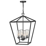 Alford Place 120V Medium Outdoor Pendant - Museum Black / Clear Seedy