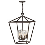 Alford Place 120V Medium Outdoor Pendant - Oil Rubbed Bronze / Clear Seedy