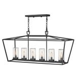 Alford Place 120V Linear Chandelier - Museum Black / Clear Seedy