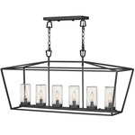 Alford Place 120V Linear Chandelier - Museum Black / Clear Seedy